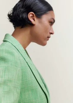 Sale ME+EM Textured Prince Of Wales Check Blazer Green/White