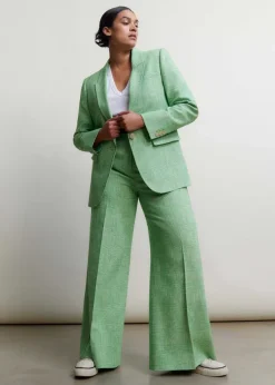 Sale ME+EM Textured Prince Of Wales Check Blazer Green/White