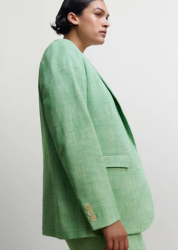 Sale ME+EM Textured Prince Of Wales Check Blazer Green/White