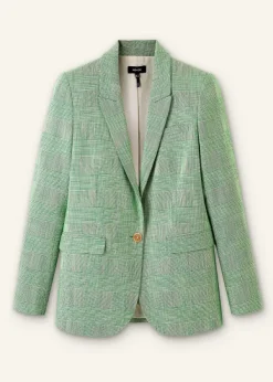 Sale ME+EM Textured Prince Of Wales Check Blazer Green/White