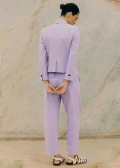 Online ME+EM Textured Short Fitted Contour Jacket Dusted Lilac