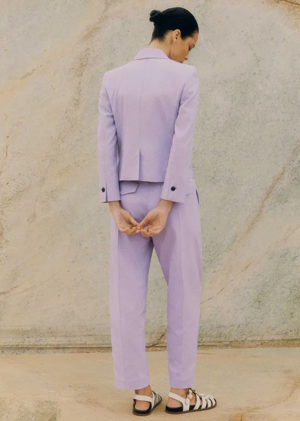 Online ME+EM Textured Short Fitted Contour Jacket Dusted Lilac
