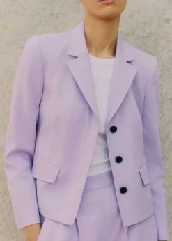 Online ME+EM Textured Short Fitted Contour Jacket Dusted Lilac