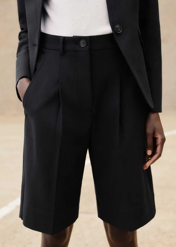 ME+EM Textured Tailored Short Suit Black