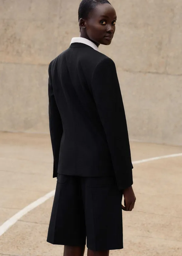 ME+EM Textured Tailored Short Suit Black