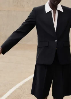ME+EM Textured Tailored Short Suit Black