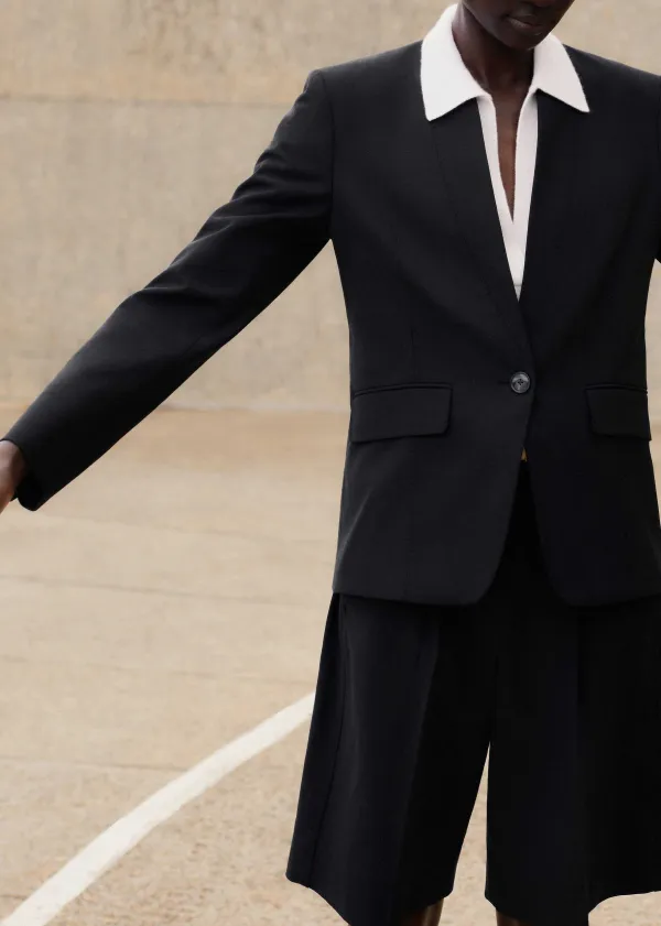 ME+EM Textured Tailored Short Suit Black