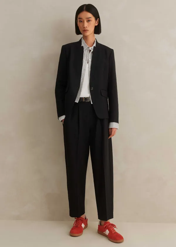Best ME+EM Textured Tailoring Tapered Trouser Suit Black