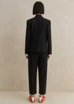 Best ME+EM Textured Tailoring Tapered Trouser Suit Black