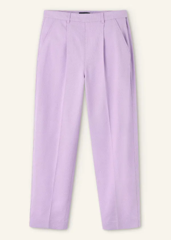 Online ME+EM Textured Tapered Trouser Dusted Lilac