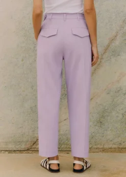 Online ME+EM Textured Tapered Trouser Dusted Lilac
