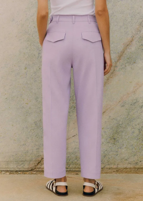 Online ME+EM Textured Tapered Trouser Dusted Lilac