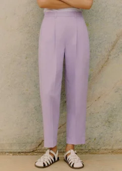 Online ME+EM Textured Tapered Trouser Dusted Lilac
