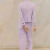 Clearance ME+EM Textured Tapered Trouser Suit Purple