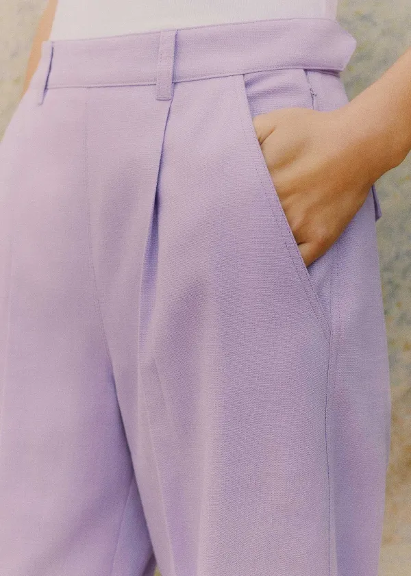 Clearance ME+EM Textured Tapered Trouser Suit Purple