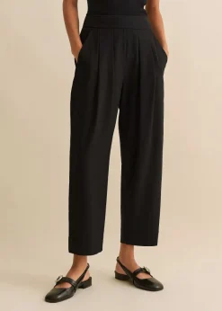 Discount ME+EM Textured Weave Crop Tapered Trouser Black