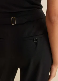 Discount ME+EM Textured Weave Crop Tapered Trouser Black
