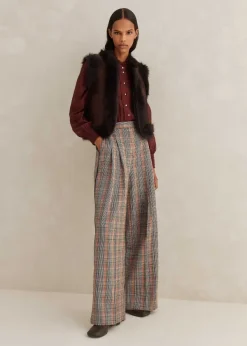 Best ME+EM Toscana Shearling Reversible Cropped Gilet Bitter Chocolate