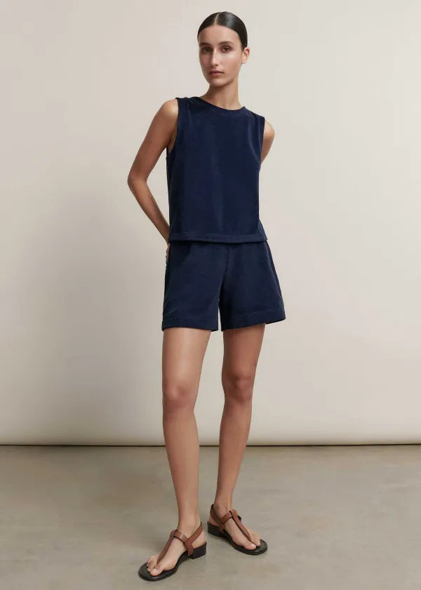 Sale ME+EM Towelling Crop Top Navy