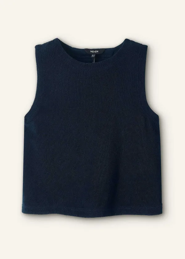 Sale ME+EM Towelling Crop Top Navy