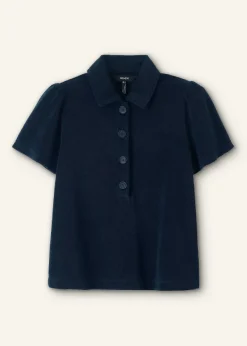 Clearance ME+EM Towelling Polo Top Navy