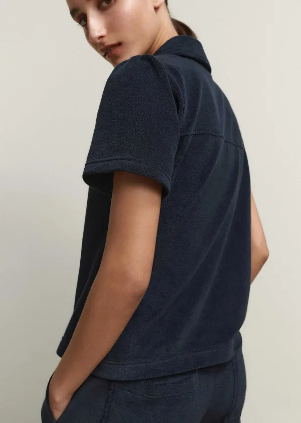 Clearance ME+EM Towelling Polo Top Navy