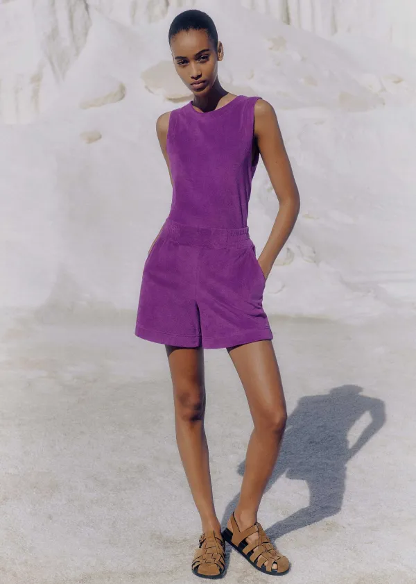 ME+EM Towelling Short Summer Purple