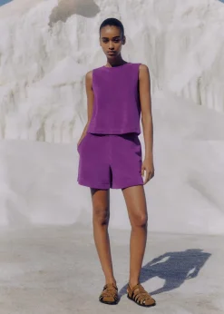 ME+EM Towelling Short Summer Purple