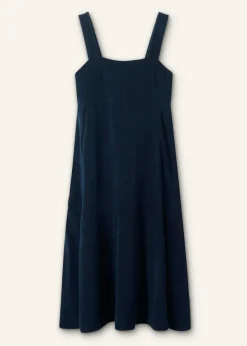 Discount ME+EM Towelling Sleeveless Midi Dress Navy