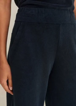 Clearance ME+EM Towelling Wide-Leg Trouser Navy