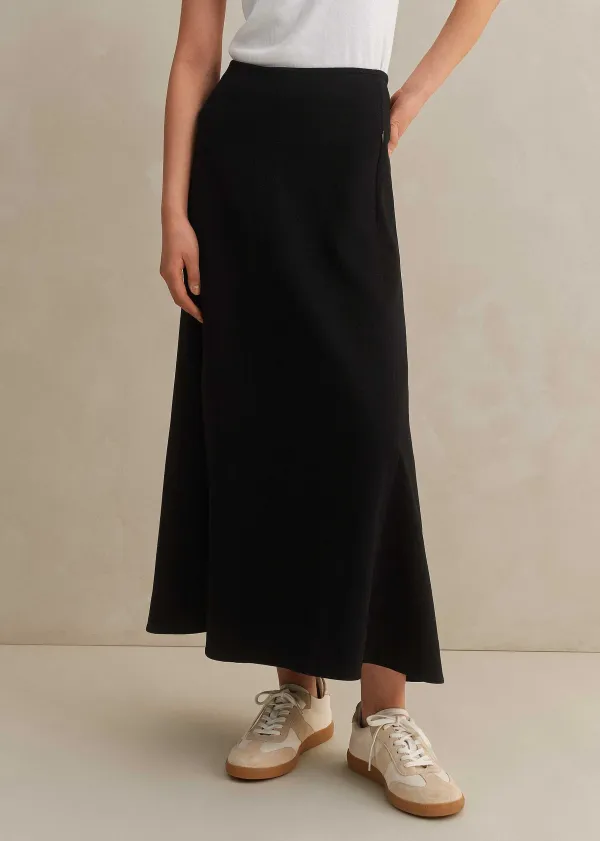 Online ME+EM Travel Tailoring A-Line Midi Skirt Black