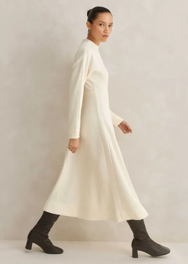 Best ME+EM Travel Tailoring Batwing Sleeve Midi Dress Cream