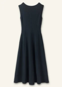 Outlet ME+EM Travel Tailoring Boat Neck Midi Dress Navy