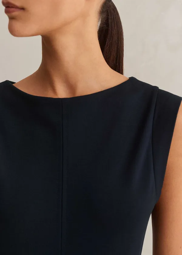 Outlet ME+EM Travel Tailoring Boat Neck Midi Dress Navy