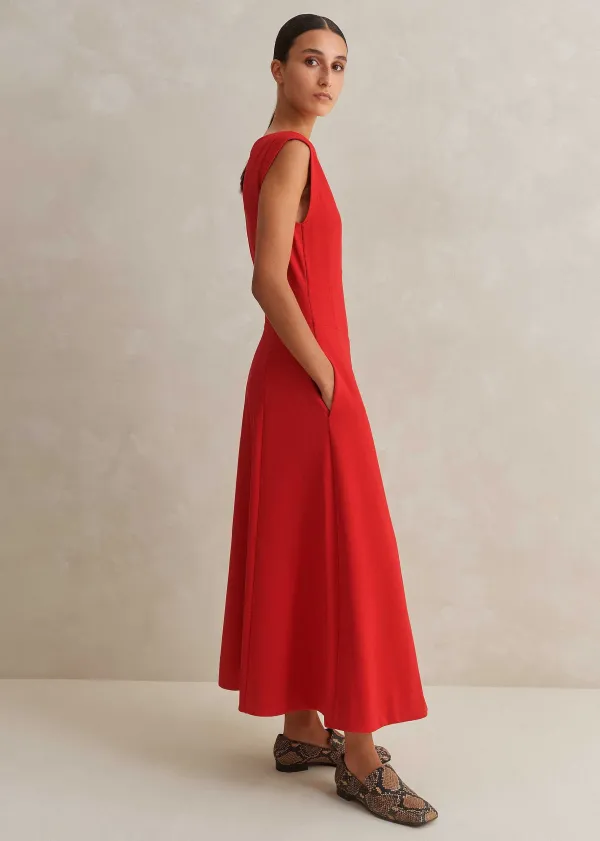 Outlet ME+EM Travel Tailoring Boat Neck Midi Dress