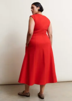 Outlet ME+EM Travel Tailoring Boat Neck Midi Dress