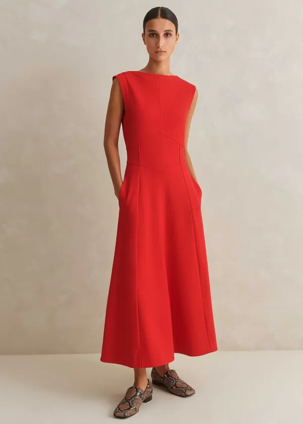 Outlet ME+EM Travel Tailoring Boat Neck Midi Dress