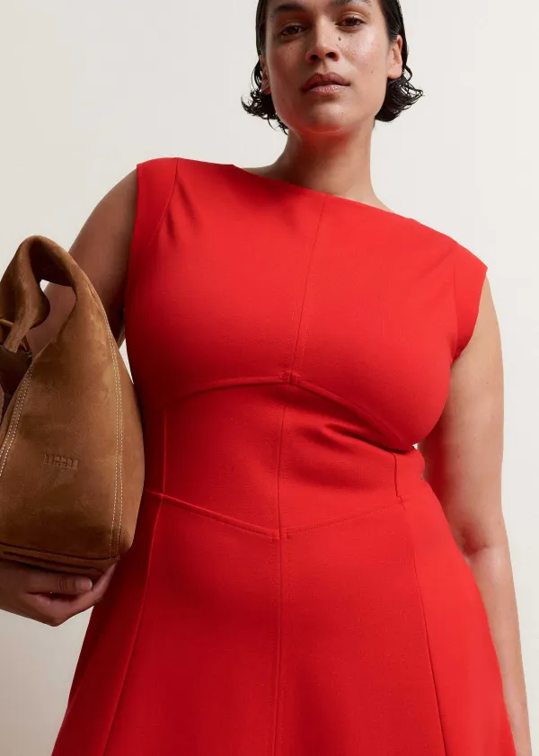 Outlet ME+EM Travel Tailoring Boat Neck Midi Dress