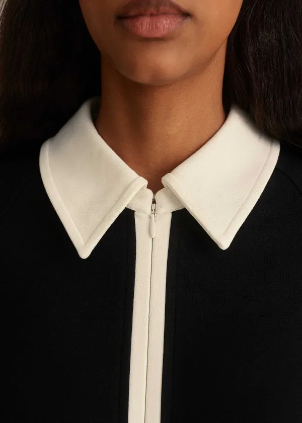 ME+EM Travel Tailoring Contrast Detail Maxi Dress Black/Light Cream