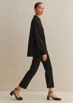 Online ME+EM Travel Tailoring Crop Kick-Flare Trouser Co-Ord Black