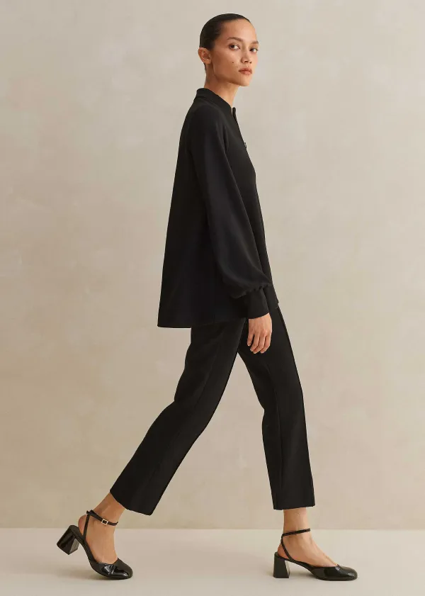 Online ME+EM Travel Tailoring Crop Kick-Flare Trouser Co-Ord Black