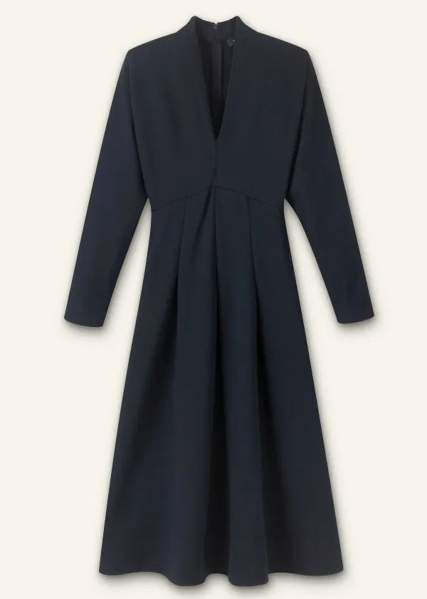 Discount ME+EM Travel Tailoring Fit And Flare Midi Dress Navy
