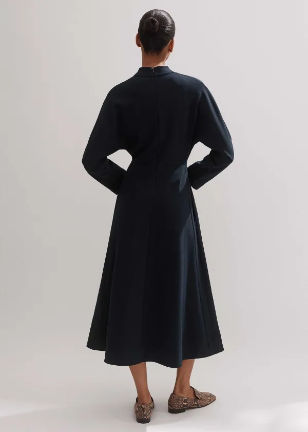Discount ME+EM Travel Tailoring Fit And Flare Midi Dress Navy
