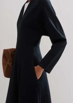 Discount ME+EM Travel Tailoring Fit And Flare Midi Dress Navy