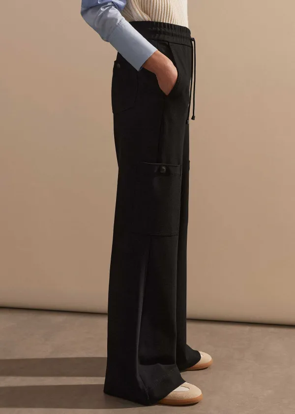 Hot ME+EM Travel Tailoring Flared Cargo Trouser Black
