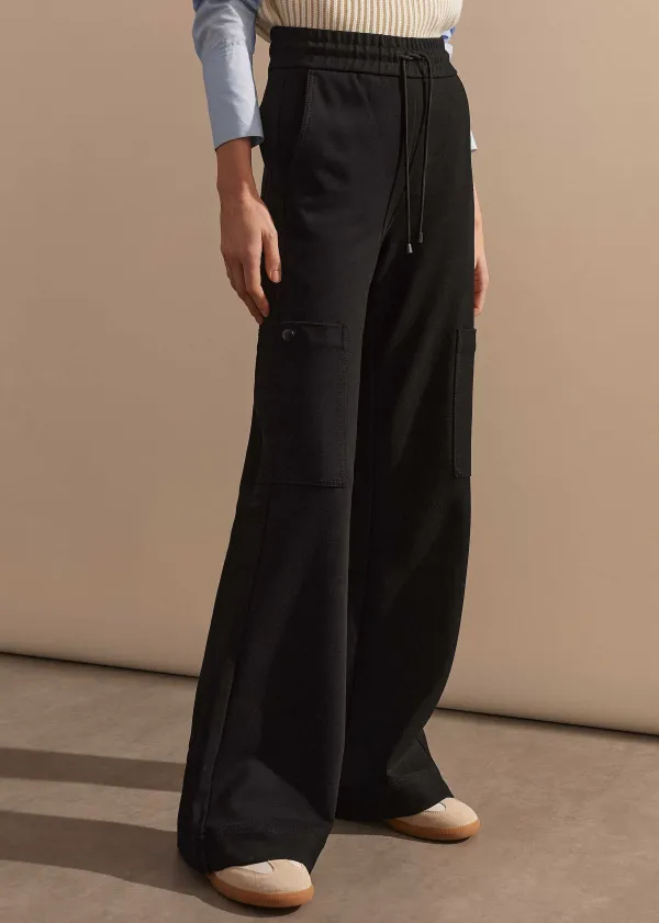 Hot ME+EM Travel Tailoring Flared Cargo Trouser Black