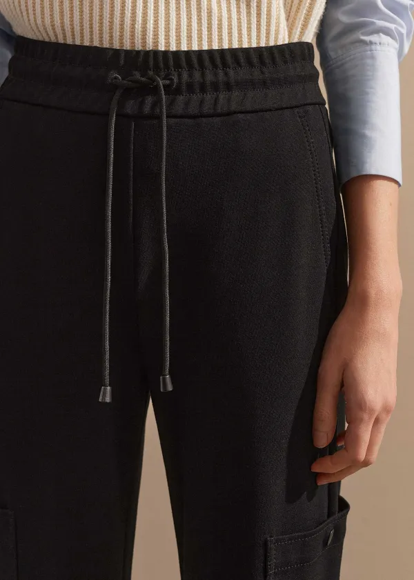 Hot ME+EM Travel Tailoring Flared Cargo Trouser Black