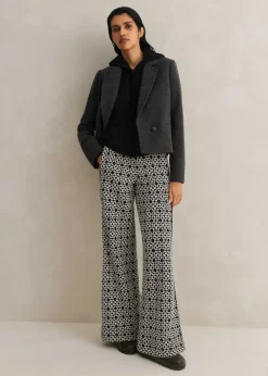 Discount ME+EM Travel Tailoring Graphic Jacquard Trouser Black/White