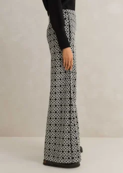 Discount ME+EM Travel Tailoring Graphic Jacquard Trouser Black/White