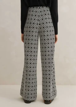 Discount ME+EM Travel Tailoring Graphic Jacquard Trouser Black/White